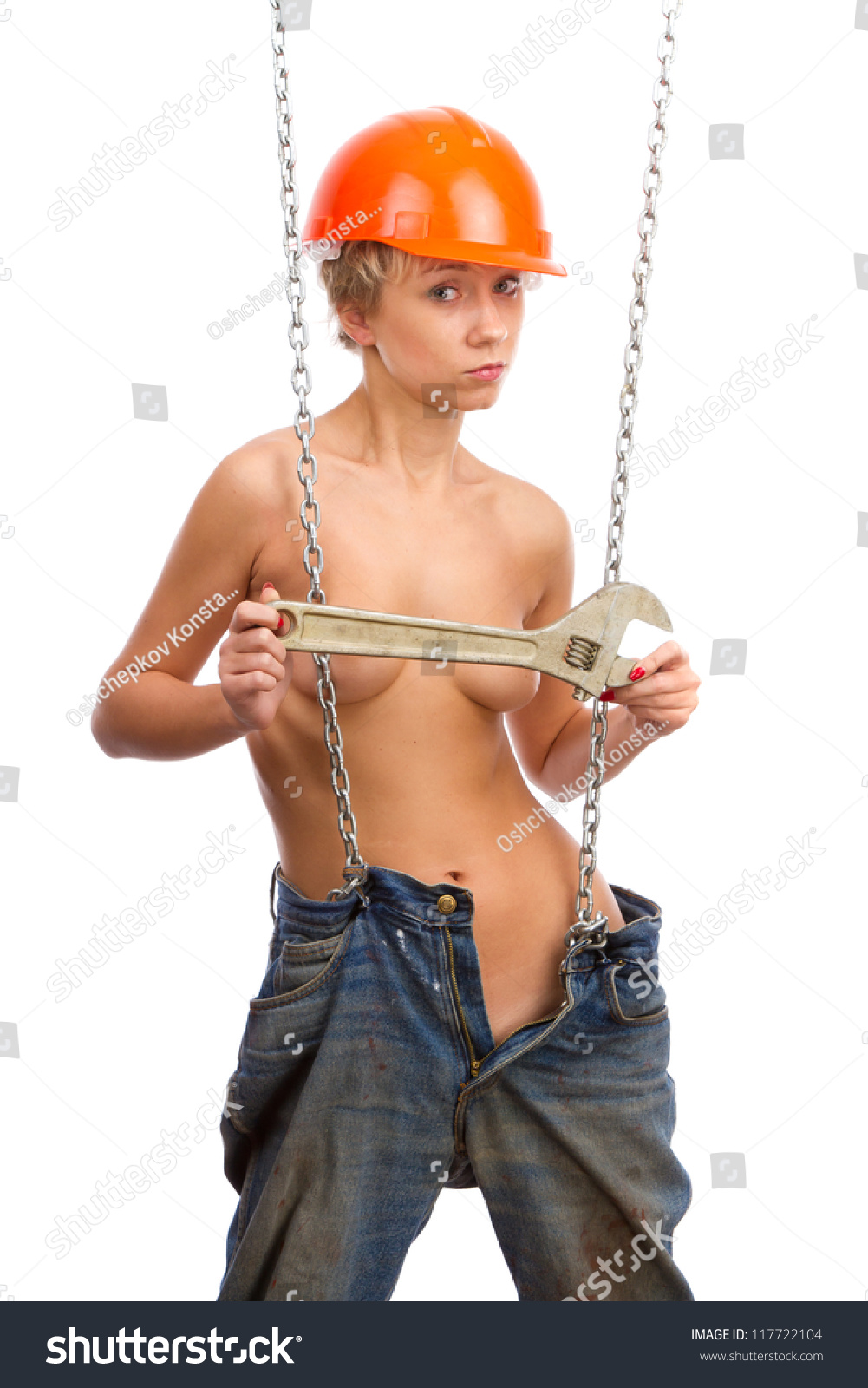 stock-photo-beautiful-half-naked-woman-in-a-helmet-in-dirty-jeans-with-a-wrench-with-a-chain-on-a-white-117722104.jpg