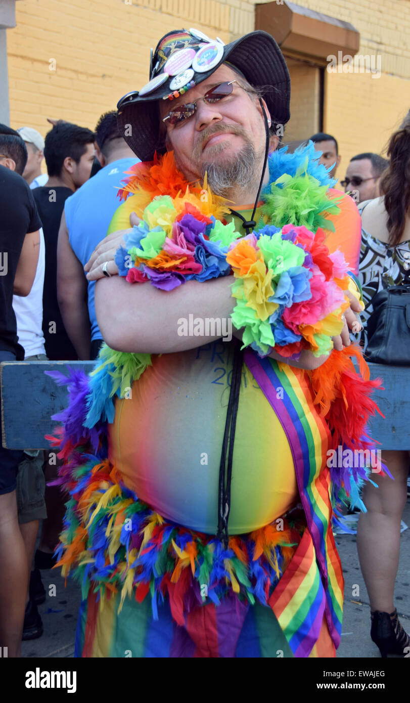 An overweight man at the LGBT block party in Jackson Heights, Queens, New  York Stock Photo - Alamy
