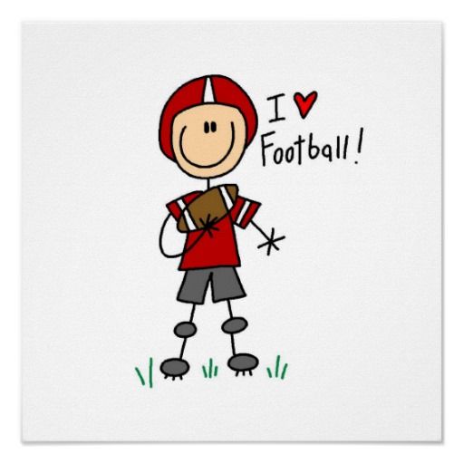 Stick Figure I Love Football T-shirts and Gifts Poster | Zazzle.co.uk | Stick  figures, Stick figure drawing, Stick drawings